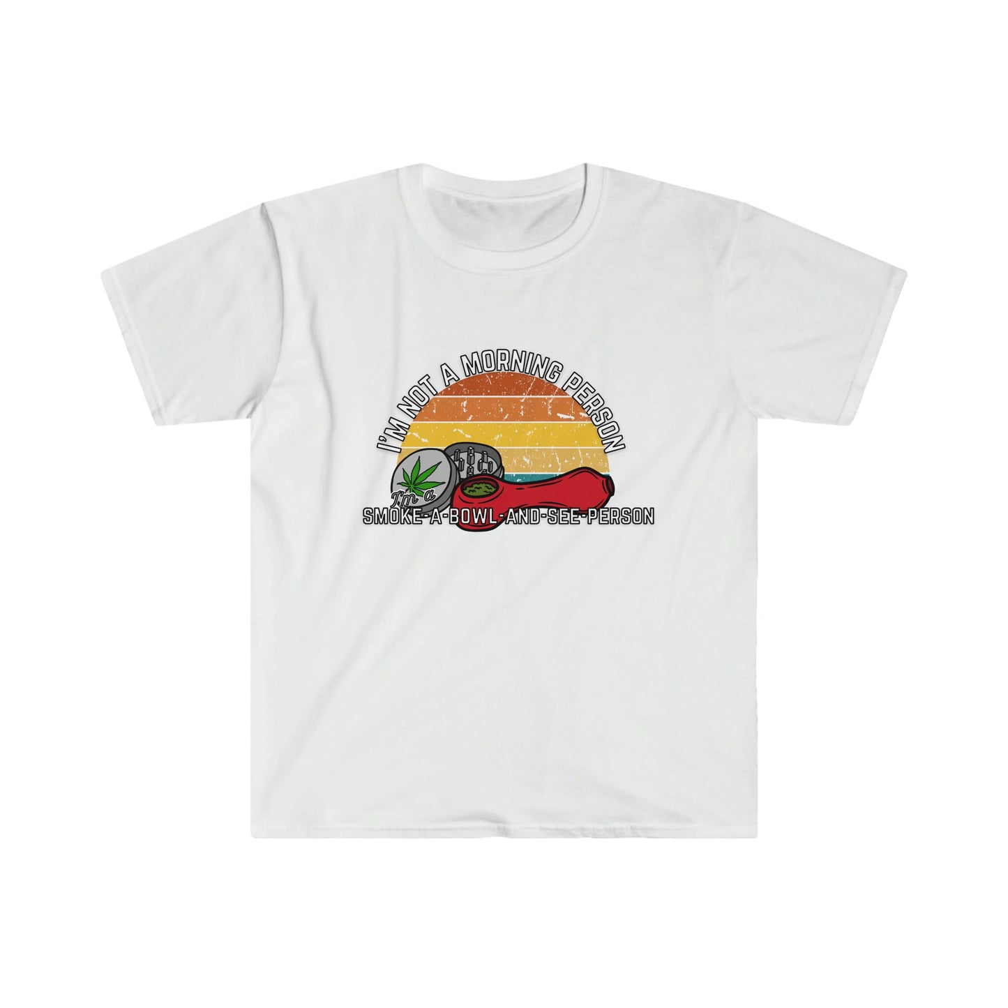 Retro Sunset 420 Friendly Unisex Softstyle T-Shirt, Funny Marijuana Tee, Cannabis Shirt, Weed Smoker Gift, 420 Shirt