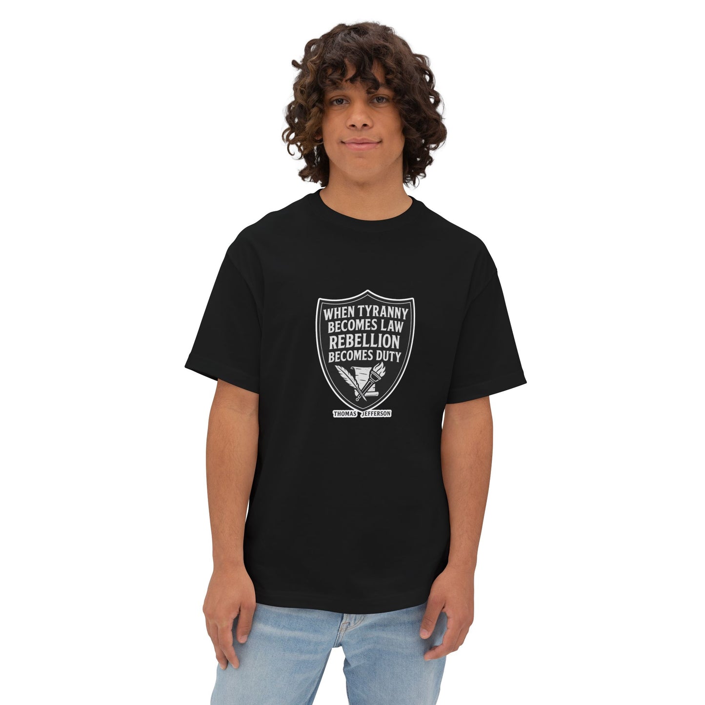 Rebellion Duty Boxy Tee | Unisex Oversized Tee, Statement Shirt, Graphic Tee, Casual Wear, Gift for Activists
