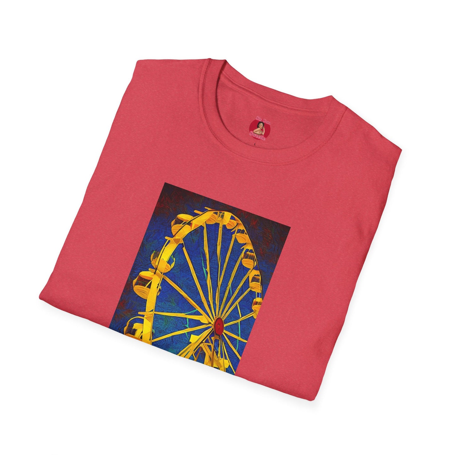 Ferris Wheel T-Shirt, Gothic Van Gogh Style Graphic Tee, Creepy Carnival Shirt, Unisex Softstyle Tee, Dark Art Clothing