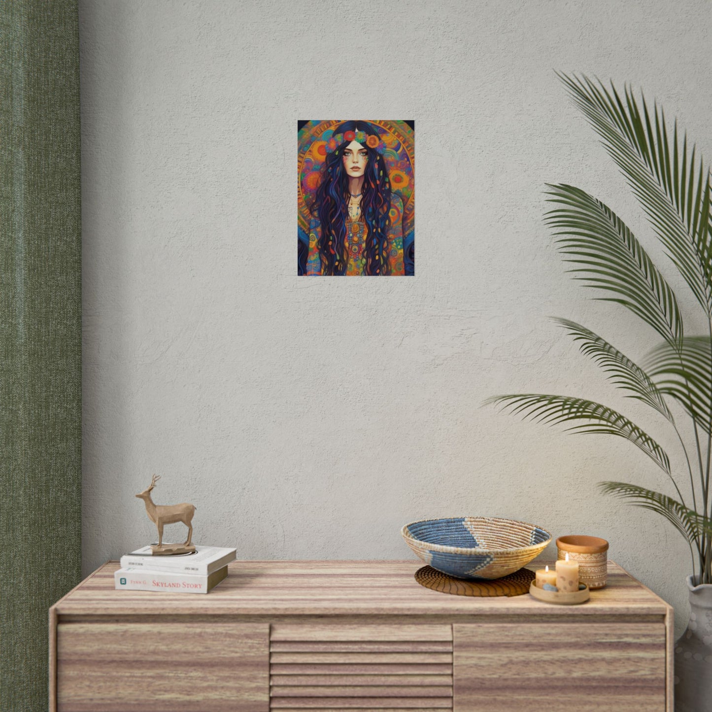 Poster - Hippie Girl Psychedelic Plant Print