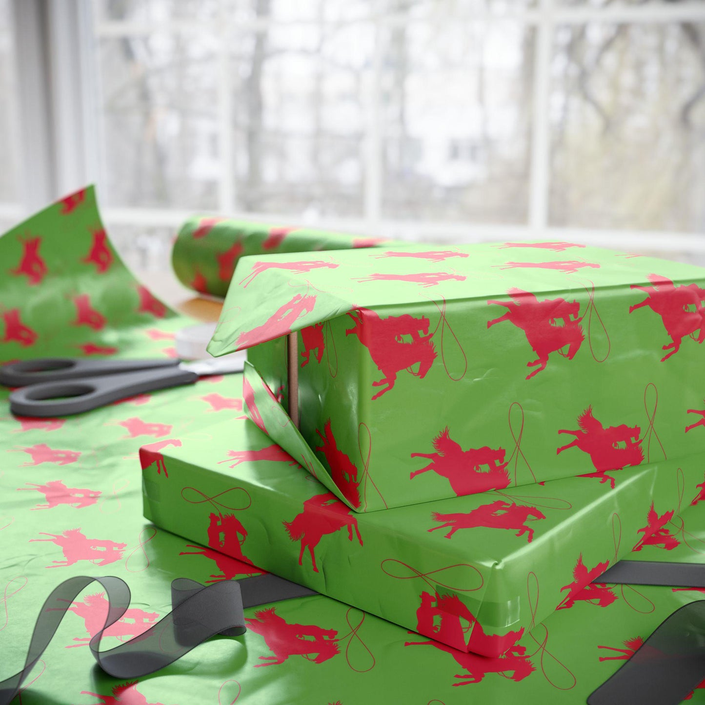 Cowboy Rodeo Wrapping Papers, Six Gun Sweetie Design