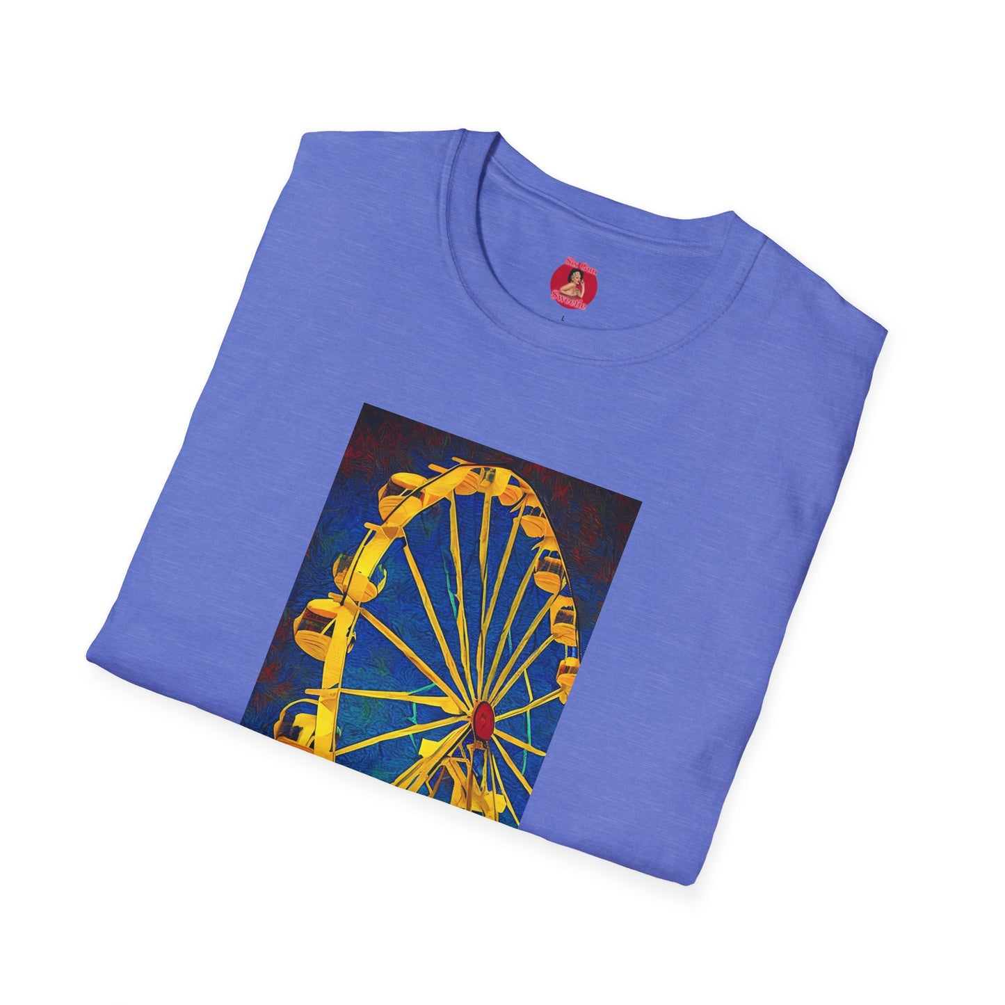 Ferris Wheel T-Shirt, Gothic Van Gogh Style Graphic Tee, Creepy Carnival Shirt, Unisex Softstyle Tee, Dark Art Clothing