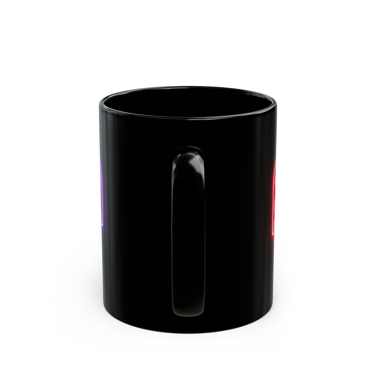 Neon Ghost Black Mug, Cute Ghost Mug, Halloween Coffee Cup, Colorful Drinkware, Spooky Gift for Kids