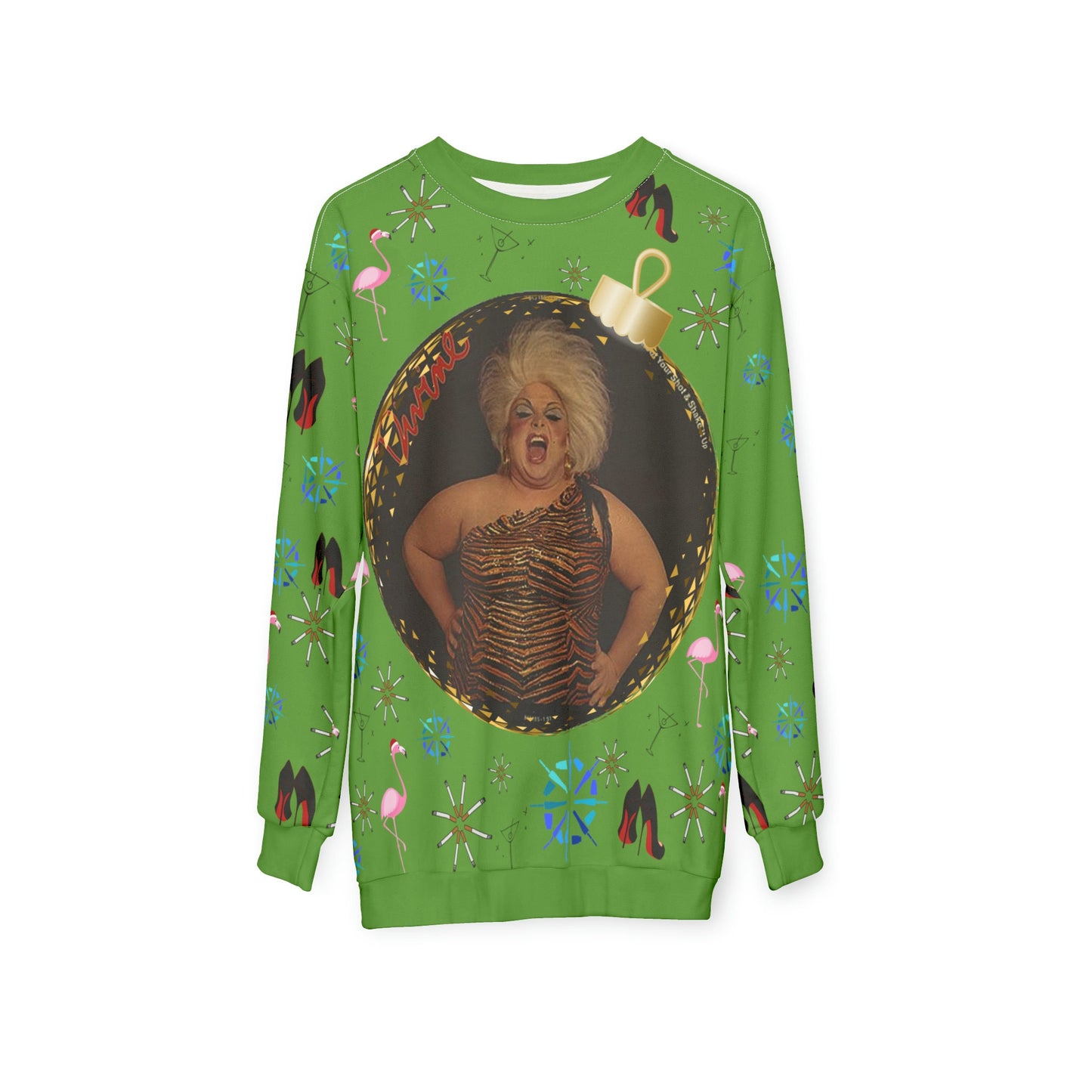 Iconic Divine Christmas Sweater John Waters fim star, Filthy Muse