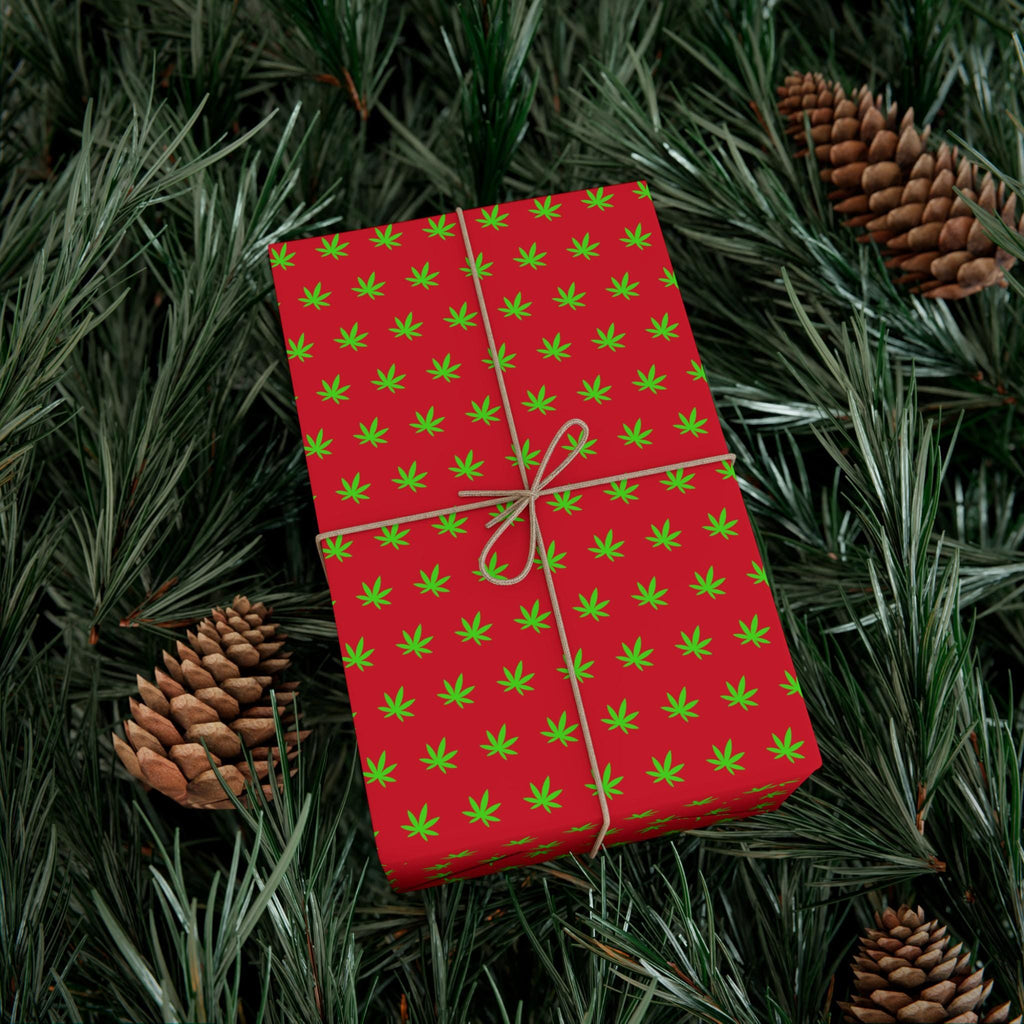 luxurious 420 gift wrapping paper cannabis leaf print Christmas paper perfect for Stoner birthday gifts