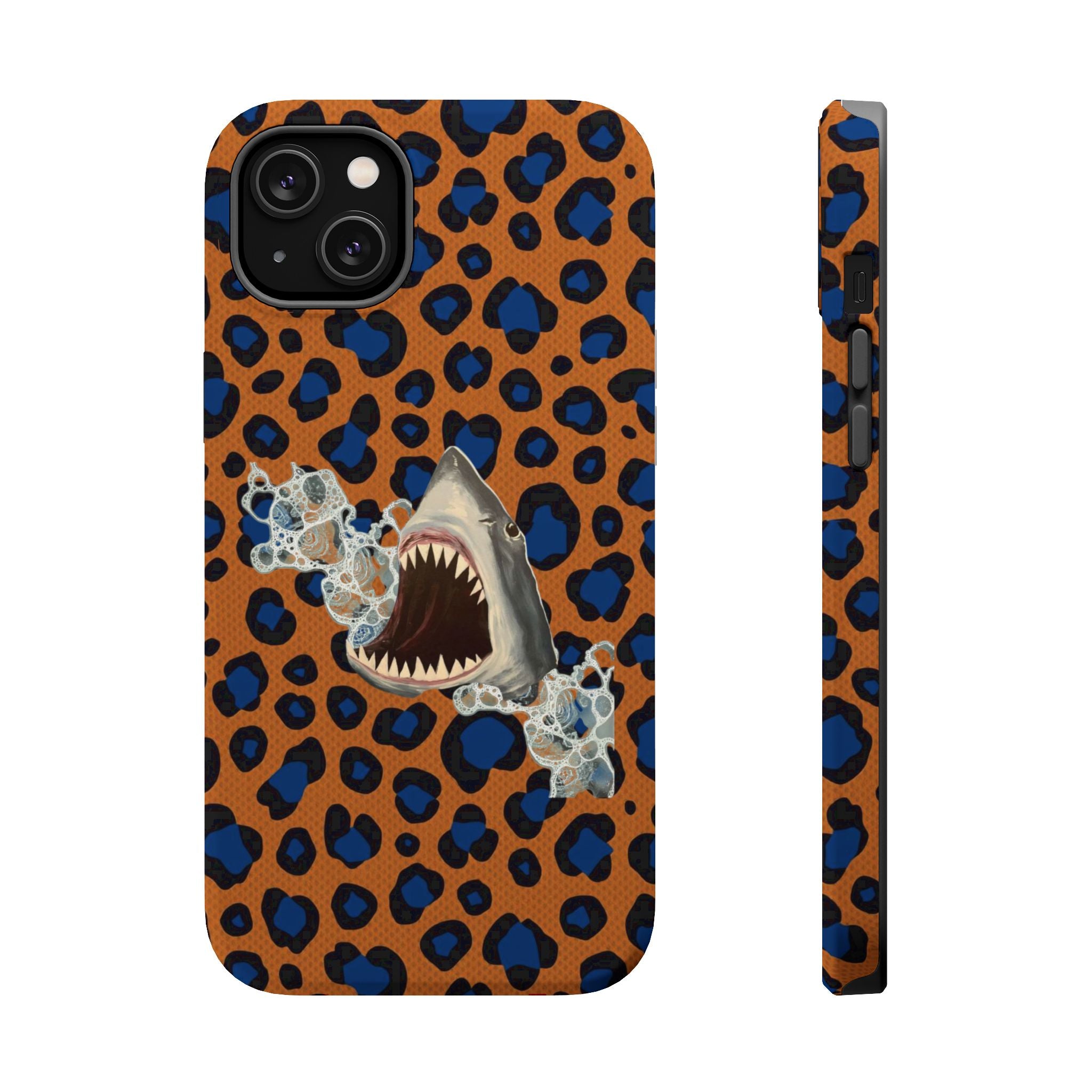 Shark Bite Leopard Print Phone Case — Magnetic Impact-Resistant