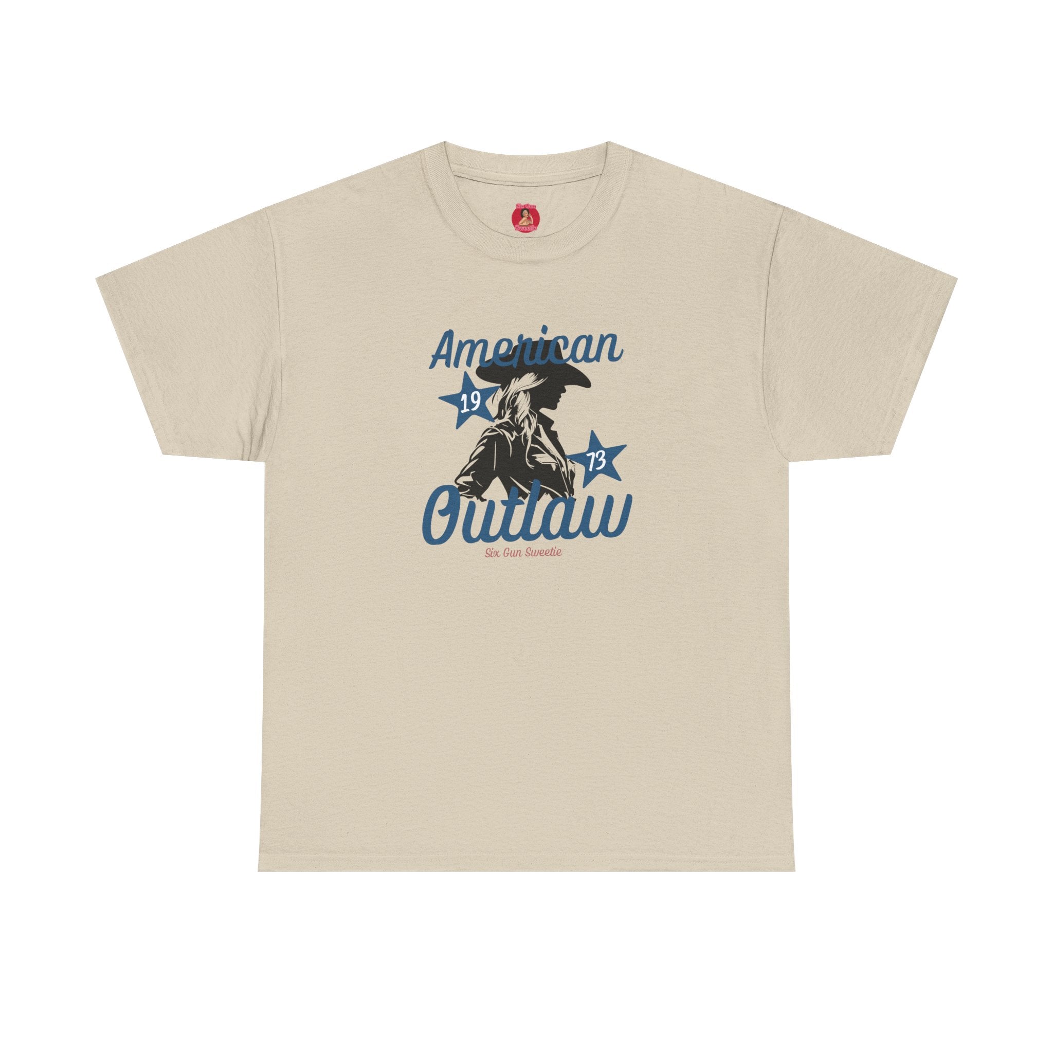 American Outlaw Unisex Tee, Cool Casual Wear, Gift for Rebels, Vintage Style Shirt, Perfect for Riders, Outdoor Events, Americana Fashion