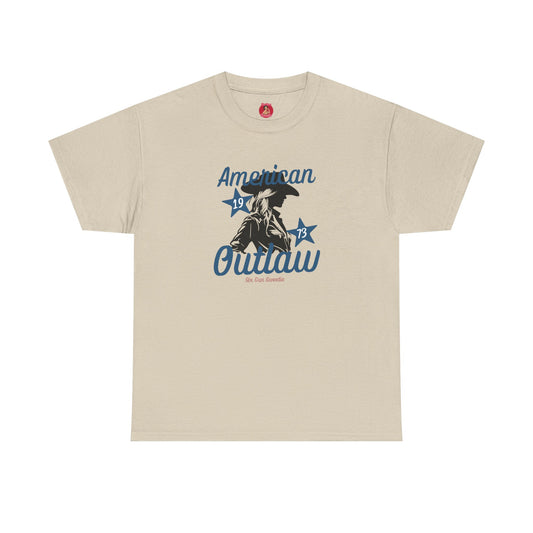 American Outlaw Unisex Tee, Cool Casual Wear, Gift for Rebels, Vintage Style Shirt, Perfect for Riders, Outdoor Events, Americana Fashion