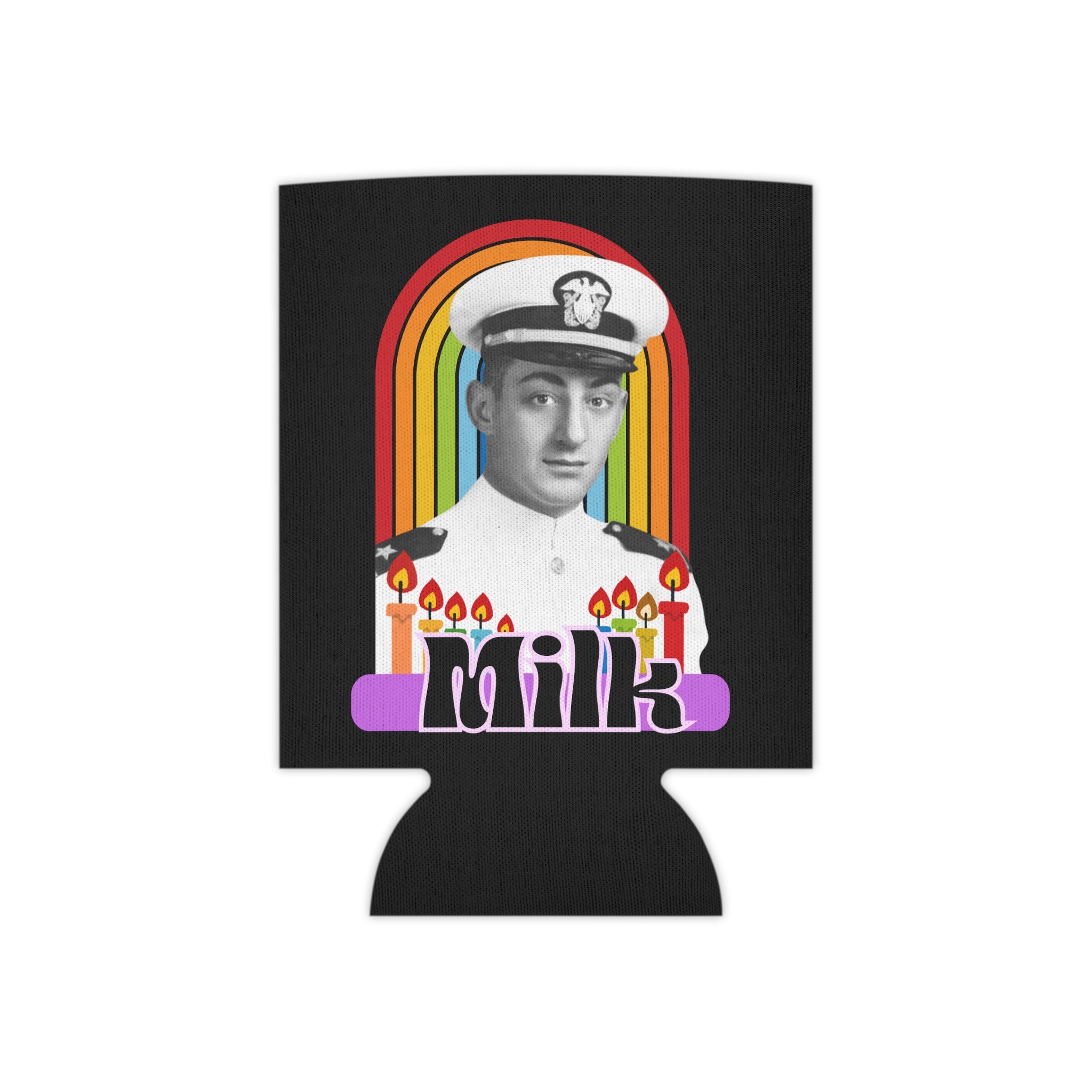 Harvey Milk Navy Veteran Rainbow Pride Can Cooler - LGBT Hero Icon Activist Politician, LGBTQ Drink Sleeve, Equality LGBTQIA Gift, Gay