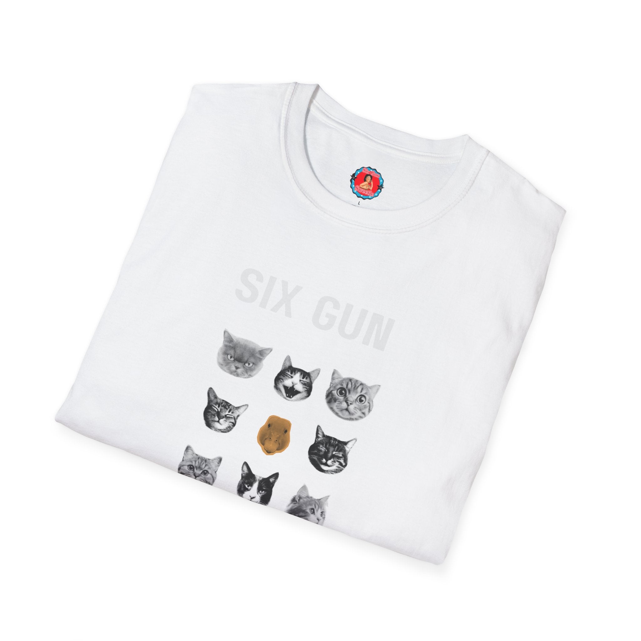 Six Gun Kitty Cat & Duck Collage T-Shirt