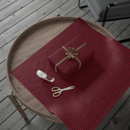 Wrapping Papers - Modern Red Woven Tread Pattern on Black Background
