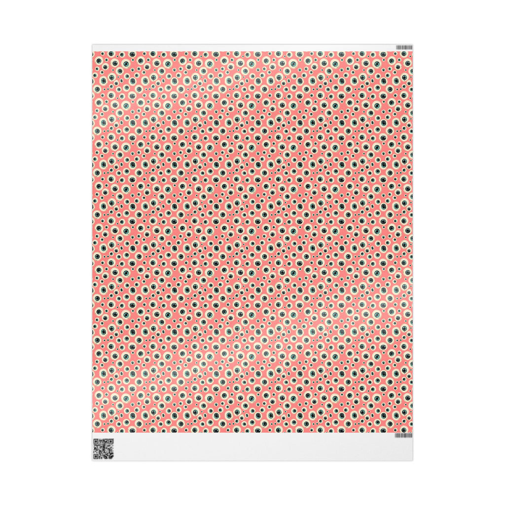 Eyeball Pattern on Pink Background, Unusual Punk Gift Wrap, Alternative Gift Wrap, Unique Wrapping Paper, Quirky