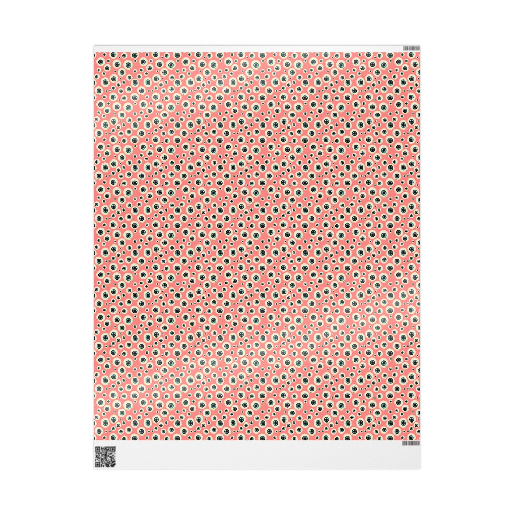 Eyeball Pattern on Pink Background, Unusual Punk Gift Wrap, Alternative Gift Wrap, Unique Wrapping Paper, Quirky