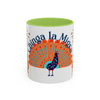 Coffee Mug — "Chinga la Migra" Colorful Peacock Accent Mug