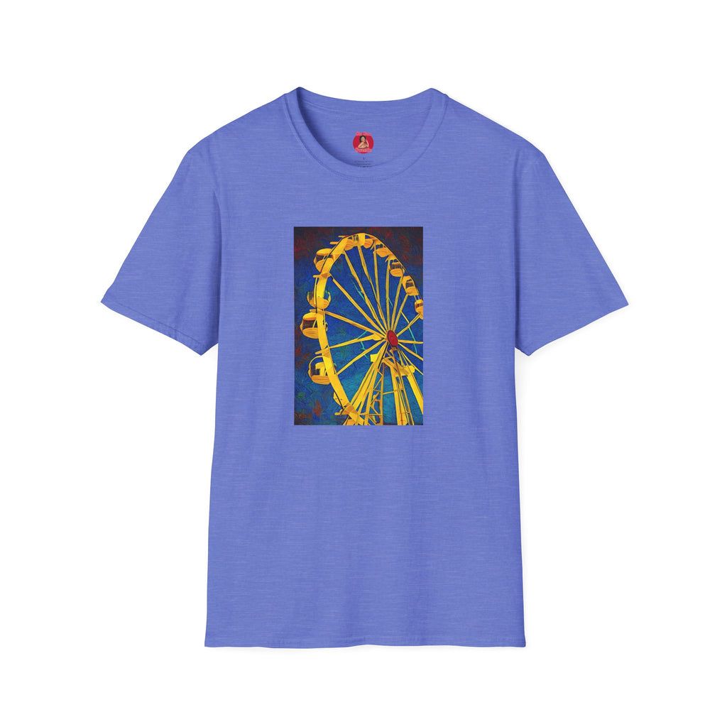 Ferris Wheel T-Shirt, Gothic Van Gogh Style Graphic Tee, Creepy Carnival Shirt, Unisex Softstyle Tee, Dark Art Clothing