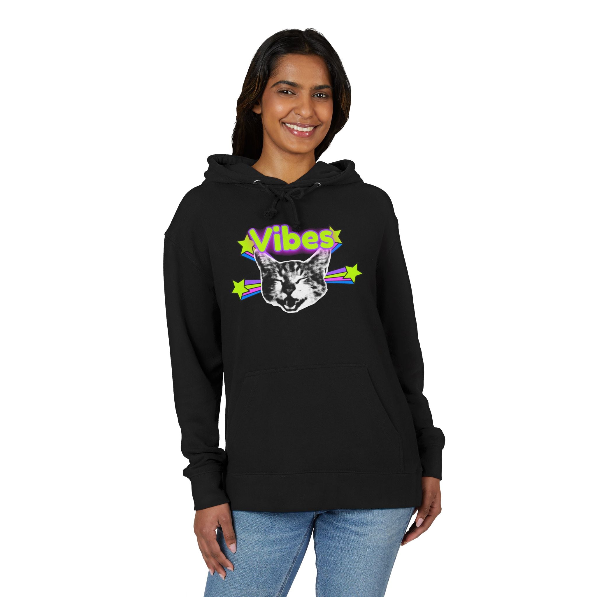 Vibes Cat Unisex French Terry Hoodie