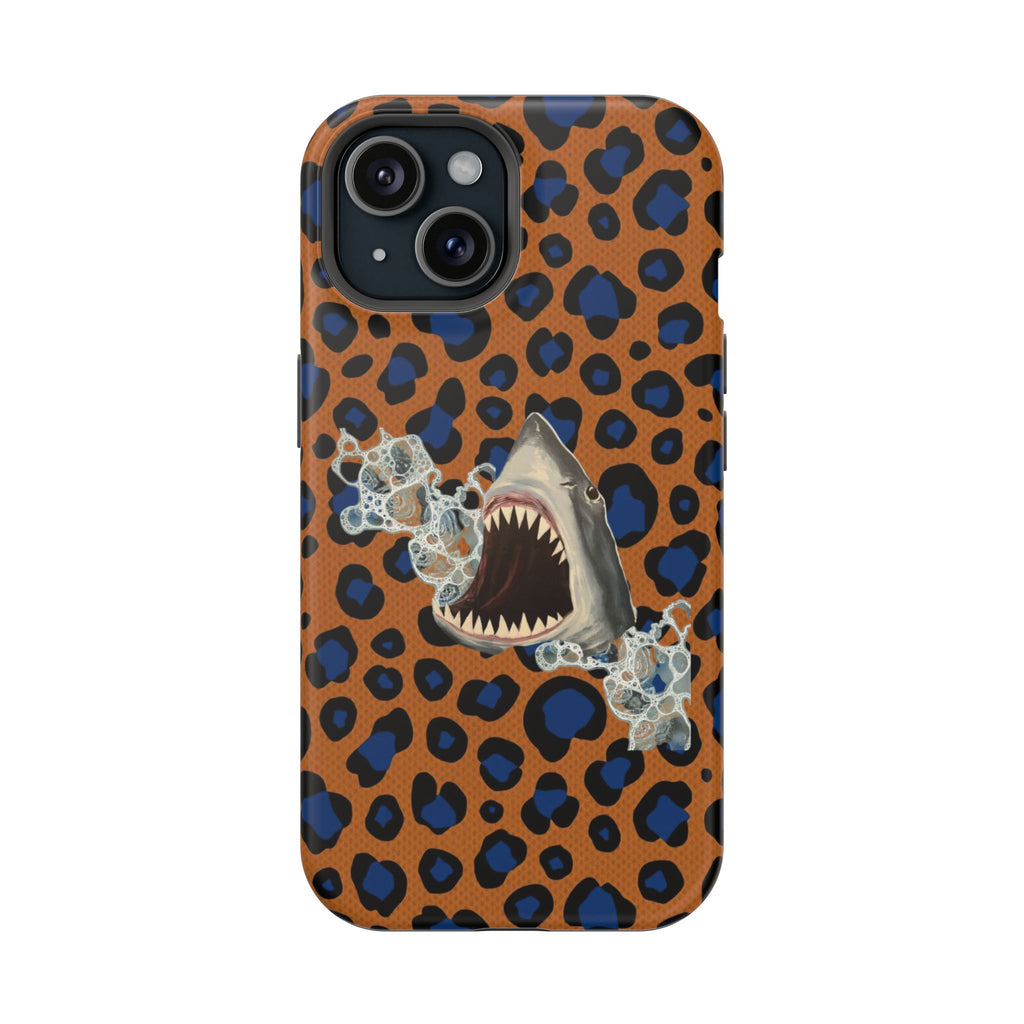 Shark Bite Leopard Print Phone Case — Magnetic Impact-Resistant