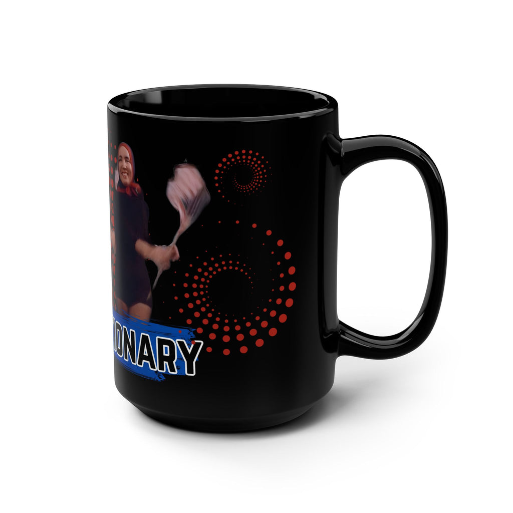 Mug, Grey Gardens Lil Edie Revolutionary Costume Flag Dance Vintage Black 15oz Coffee Cup, Gift for Movie Buffs, Retro Enthusiasts, Unique