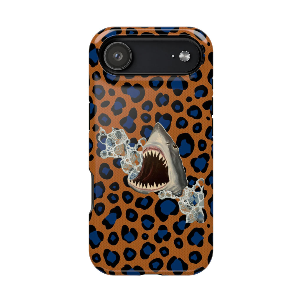 Shark Bite Leopard Print Phone Case — Magnetic Impact-Resistant
