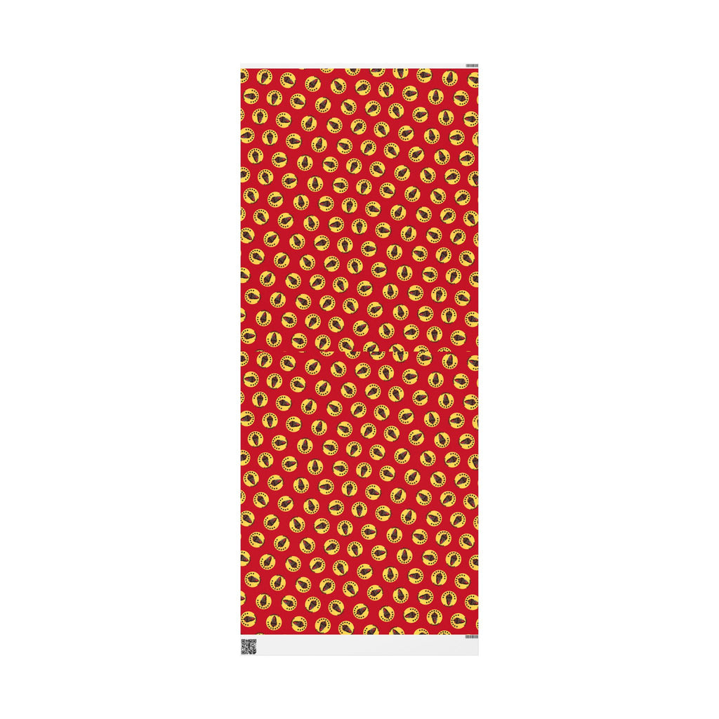 Wrapping Paper - Krampus Yellow Polka Dot Christmas Vintage Design