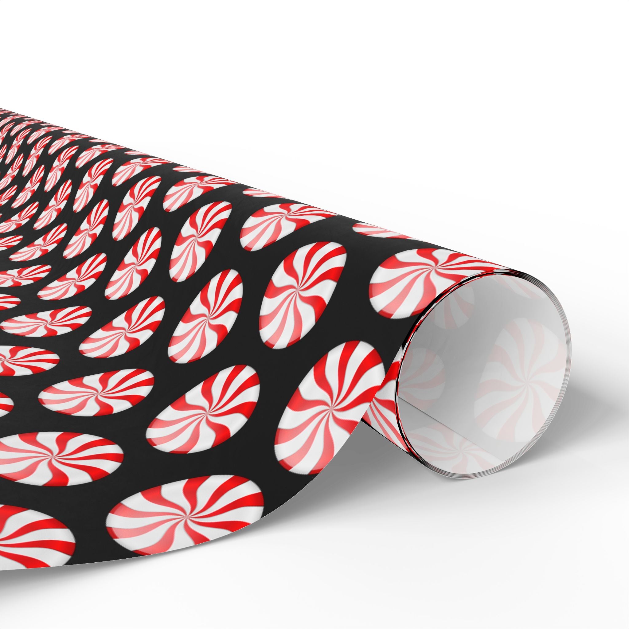 Gift Wrap - Peppermint Goth Christmas Pattern