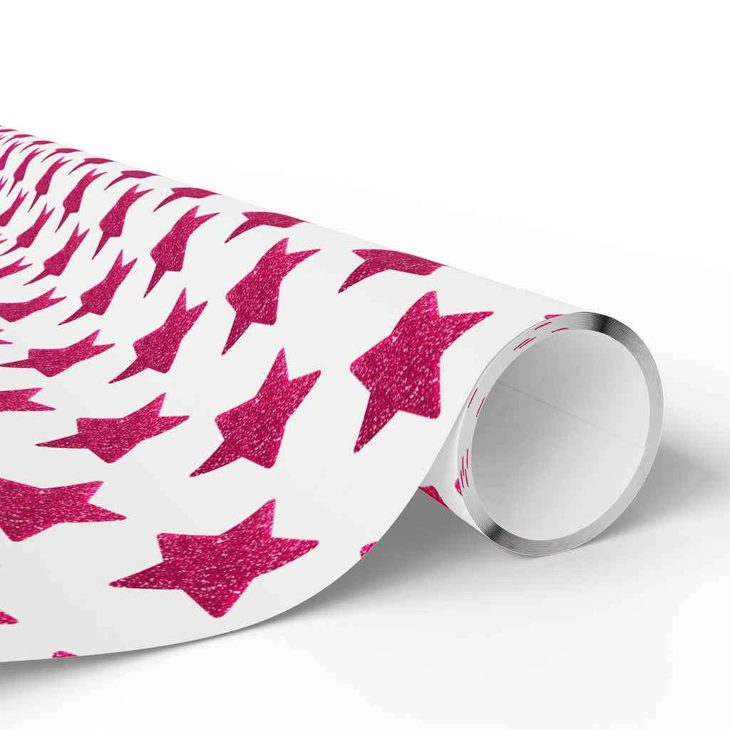 Wrapping Papers, Red Glitter Star Pattern Gift Wrap, Festive Minimalist Christmas Gift Wrap, Holiday Paper Roll, Sparkly Gift Wrap Sheets,