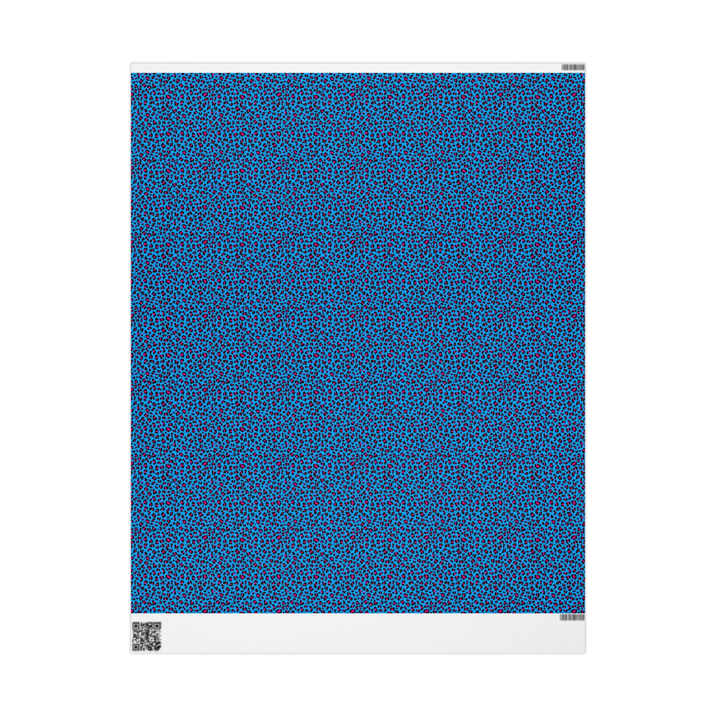 Neon 80s Blue Leopard Wrapping Paper — Bright Punk Retro Gift Wrap