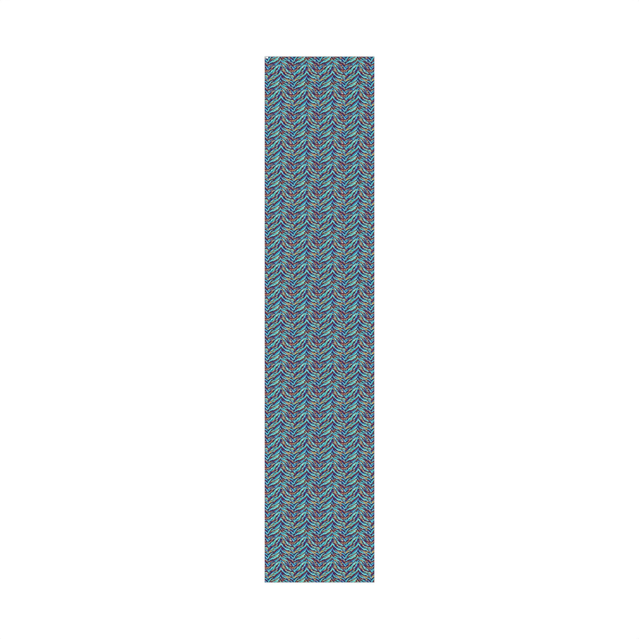 Gift Wrap Paper — Vibrant Blue & Teal Abstract Zebra Pattern
