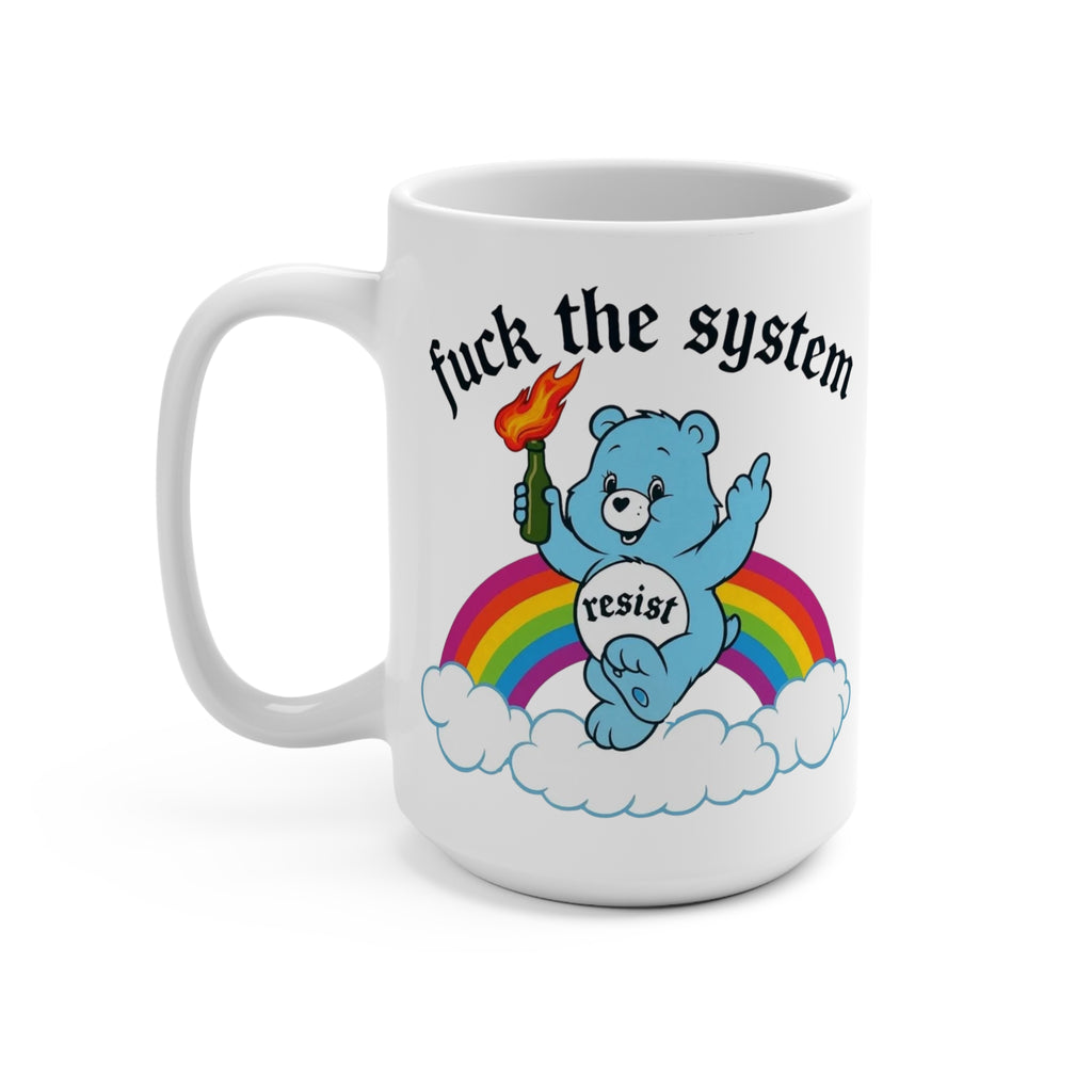 Mug 15oz - Antifa Bear Resistance Rainbow Coffee Cup