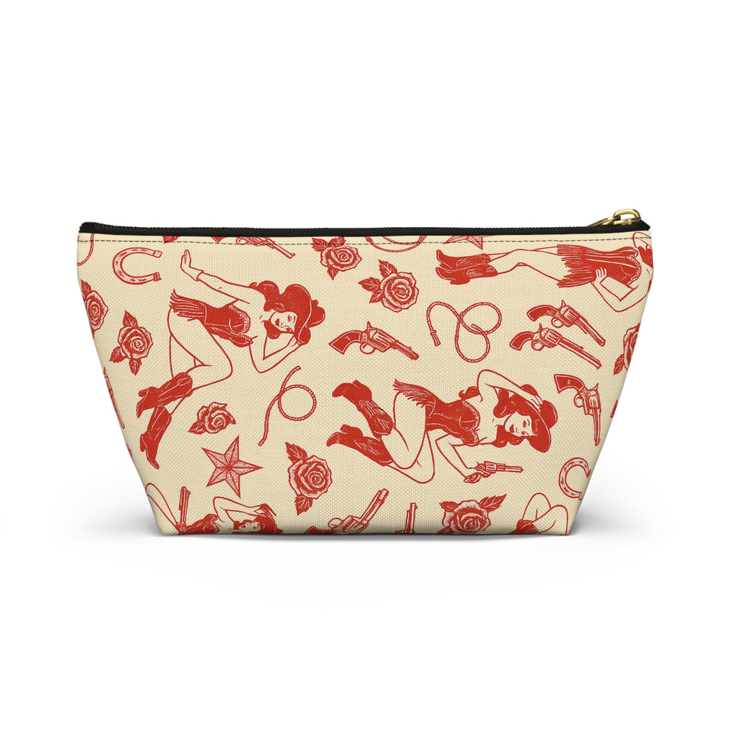 Accessory Pouch - Vintage Cowgirl Pattern