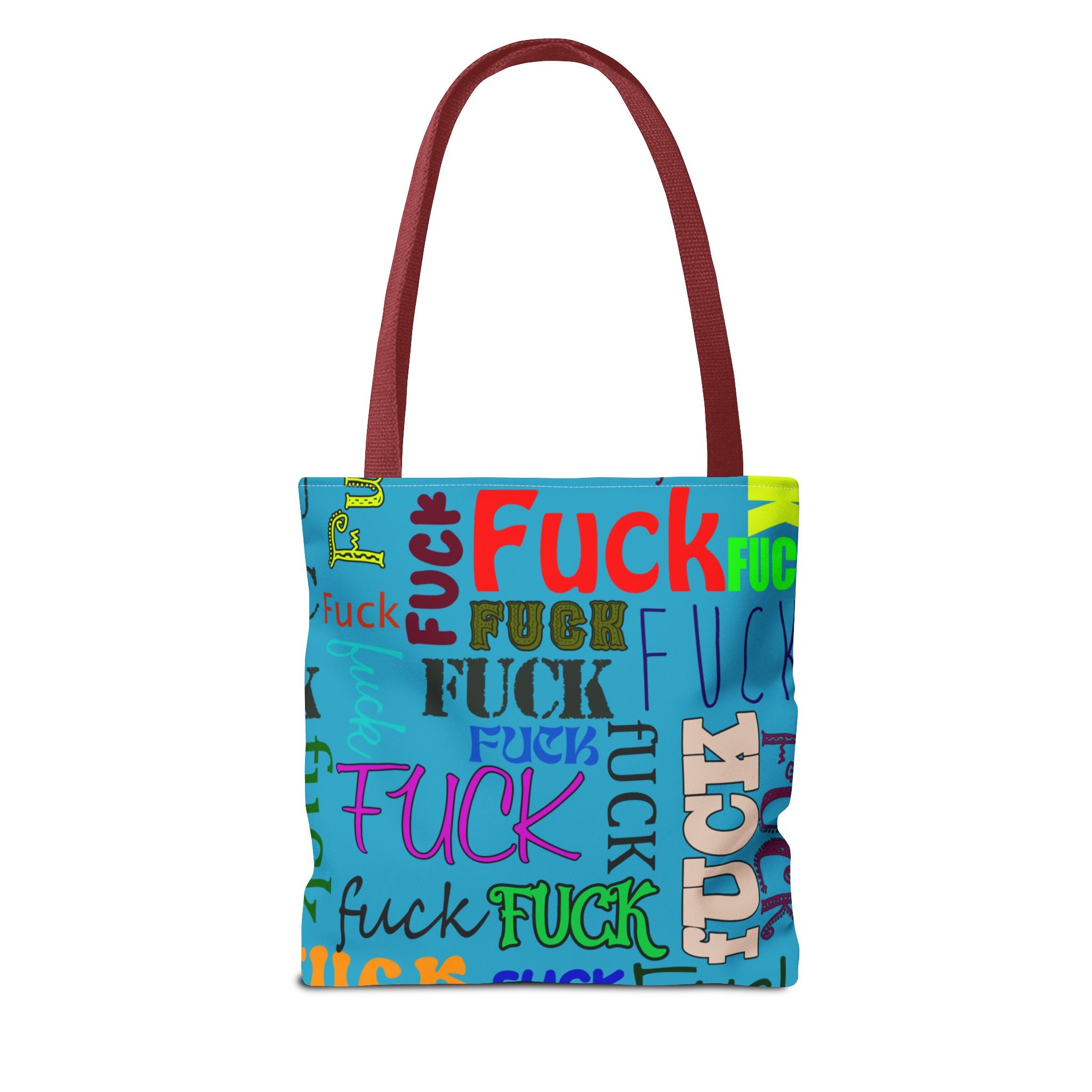 Funky Tote Bag with Colorful Fucks, Funny Shoulder Bag, Sarcastic Purse, Swear Word Carry-All, Novelty Handbag for Adults, Bold Typography