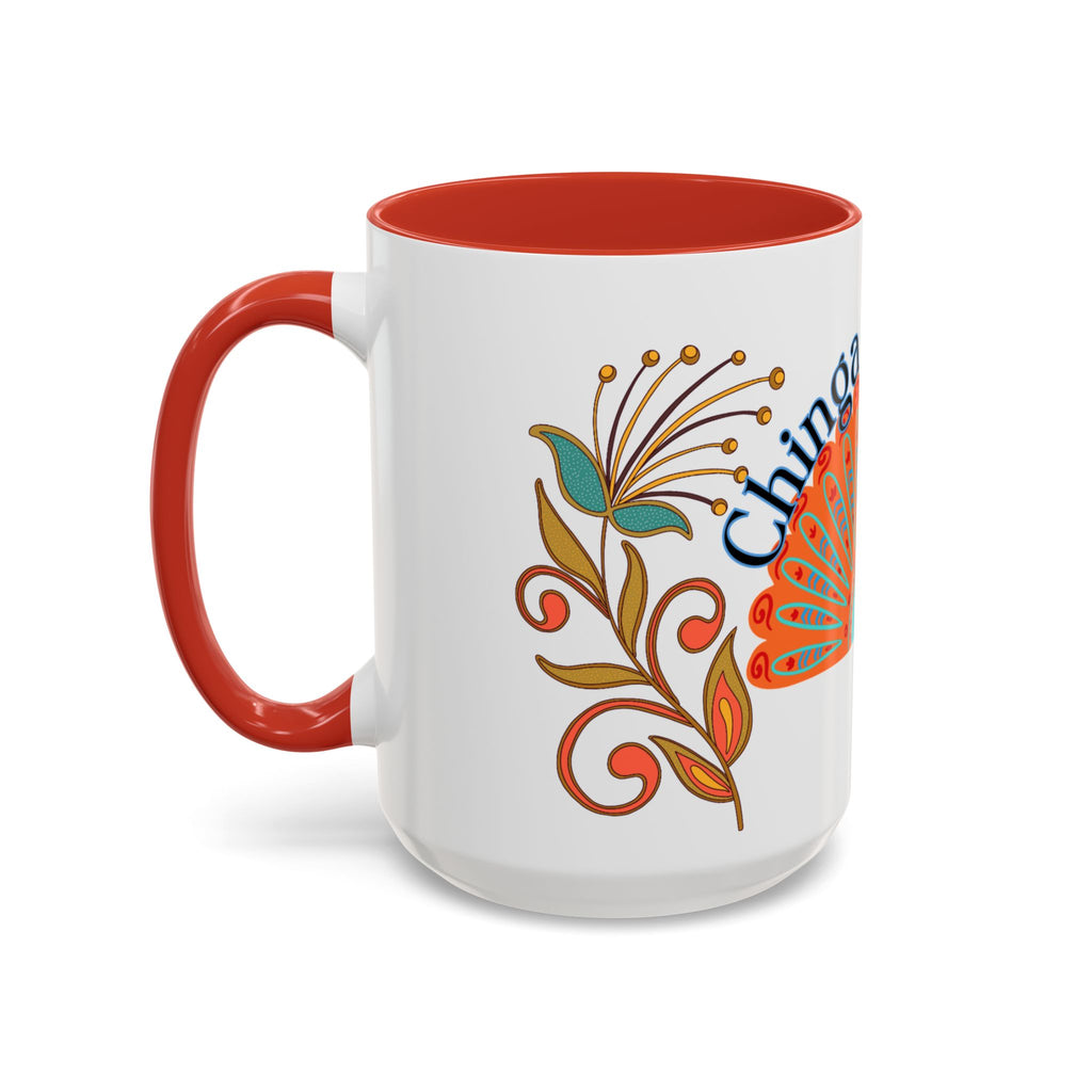 Coffee Mug — "Chinga la Migra" Colorful Peacock Accent Mug