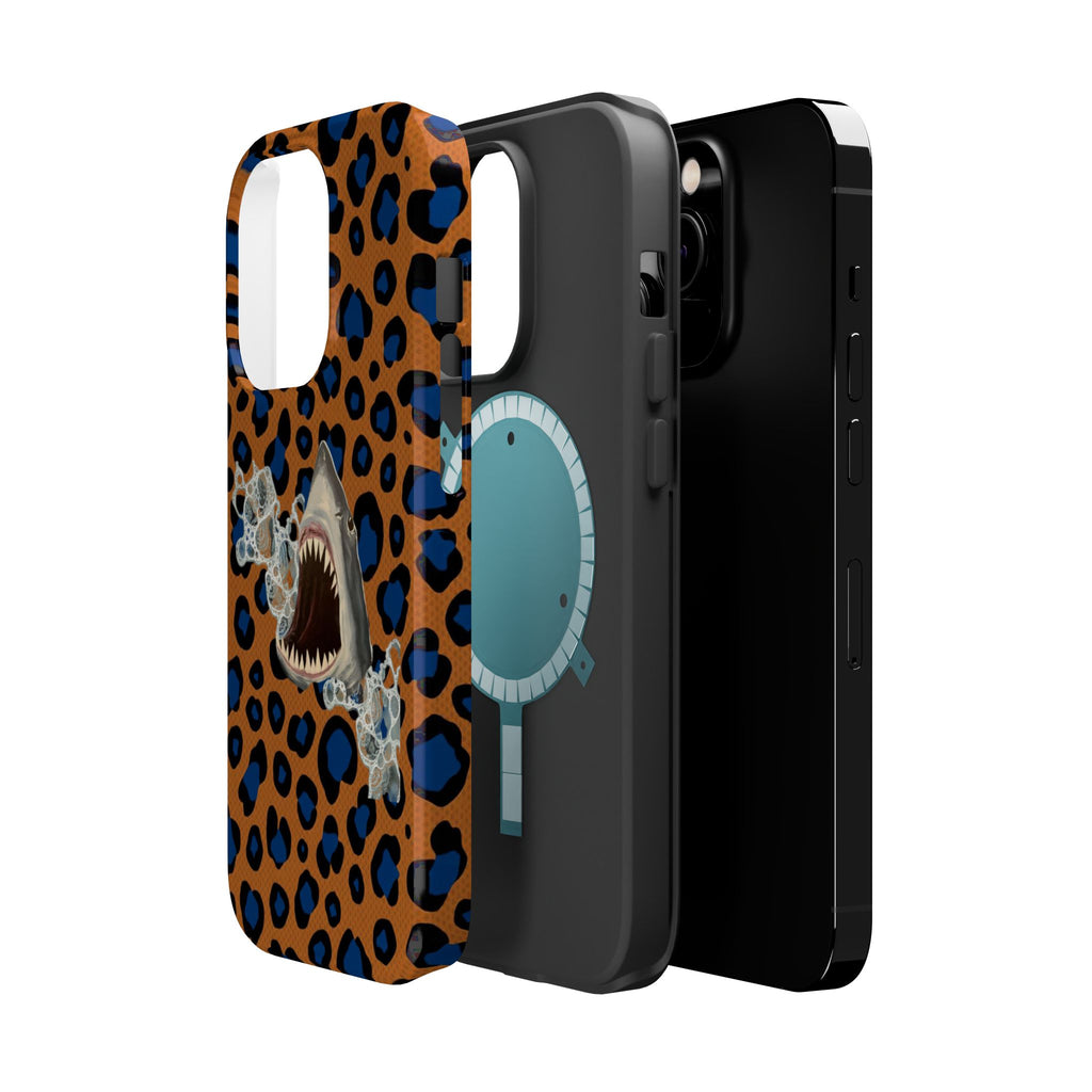 Shark Bite Leopard Print Phone Case — Magnetic Impact-Resistant