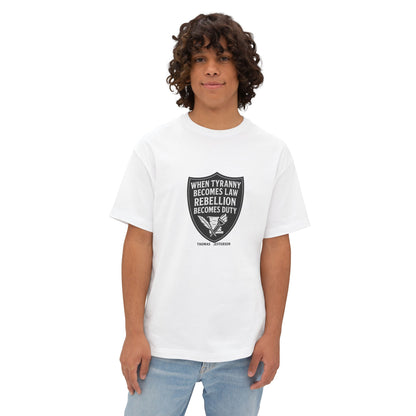 Rebellion Duty Boxy Tee | Unisex Oversized Tee, Statement Shirt, Graphic Tee, Casual Wear, Gift for Activists