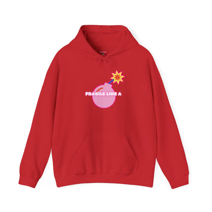 Hooded Sweatshirt 'Fragile like a Bomb' Female Empowerment Y2K Design