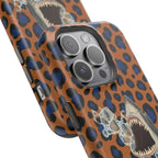 Shark Bite Leopard Print Phone Case — Magnetic Impact-Resistant