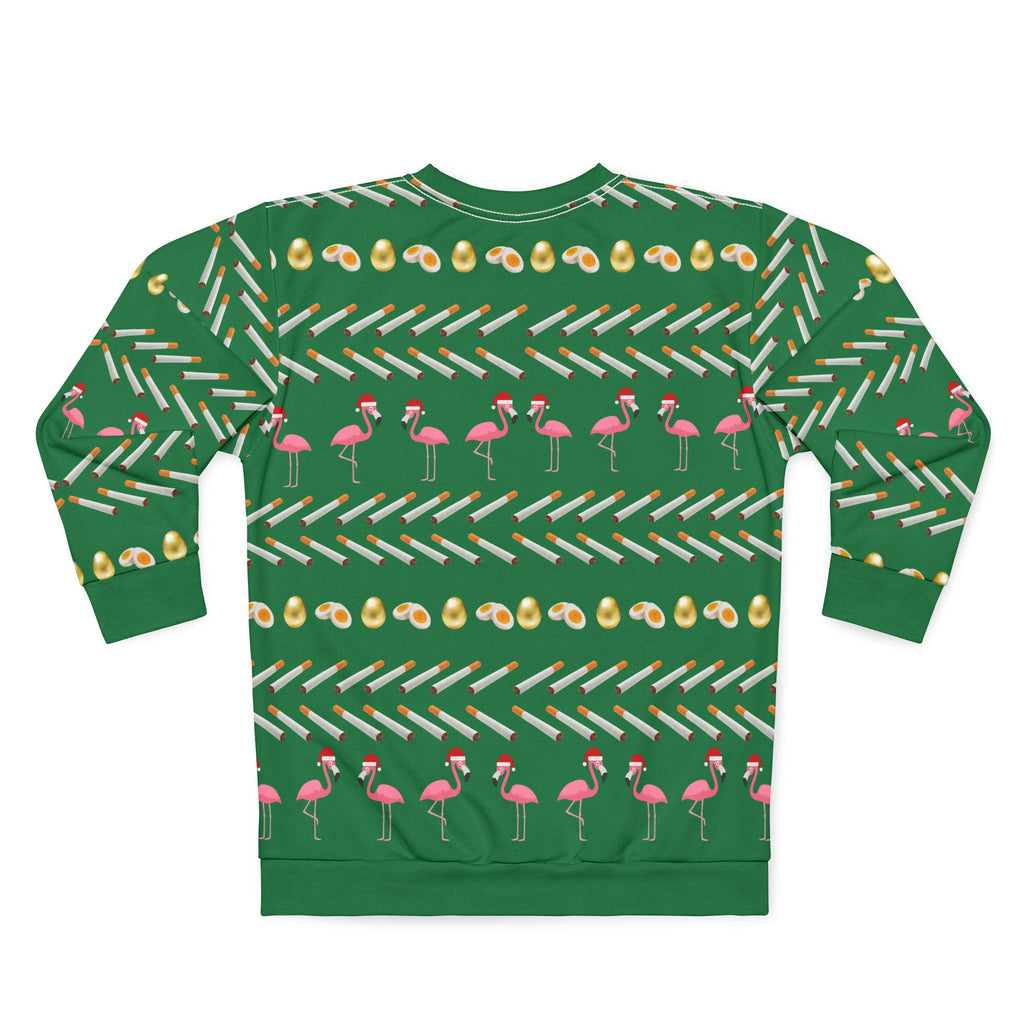 Divine Pink Flamingos Ugly Christmas Sweatshirt, Babs Johnson Santa Claus Unisex Jumper, Holiday Sweater Pullover, Funny Xmas Top, Retro