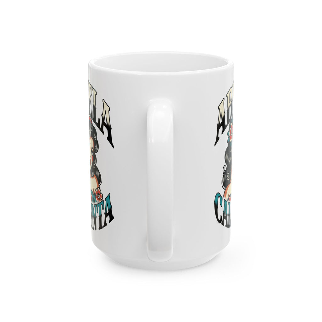 Abuela Calienta Ceramic Mug — Old School Tattoo Style 15oz