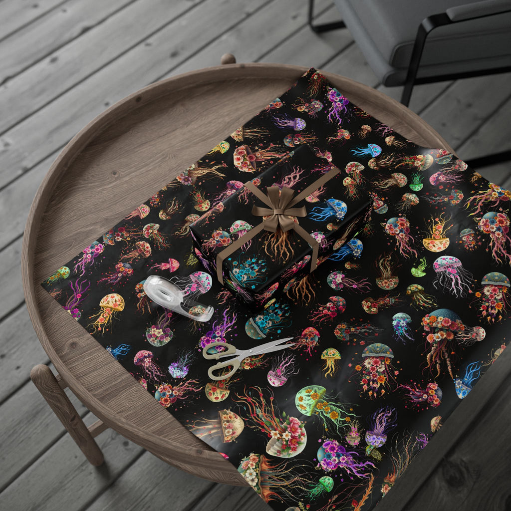 Wrapping Papers - Surreal Floral Jellyfish Design