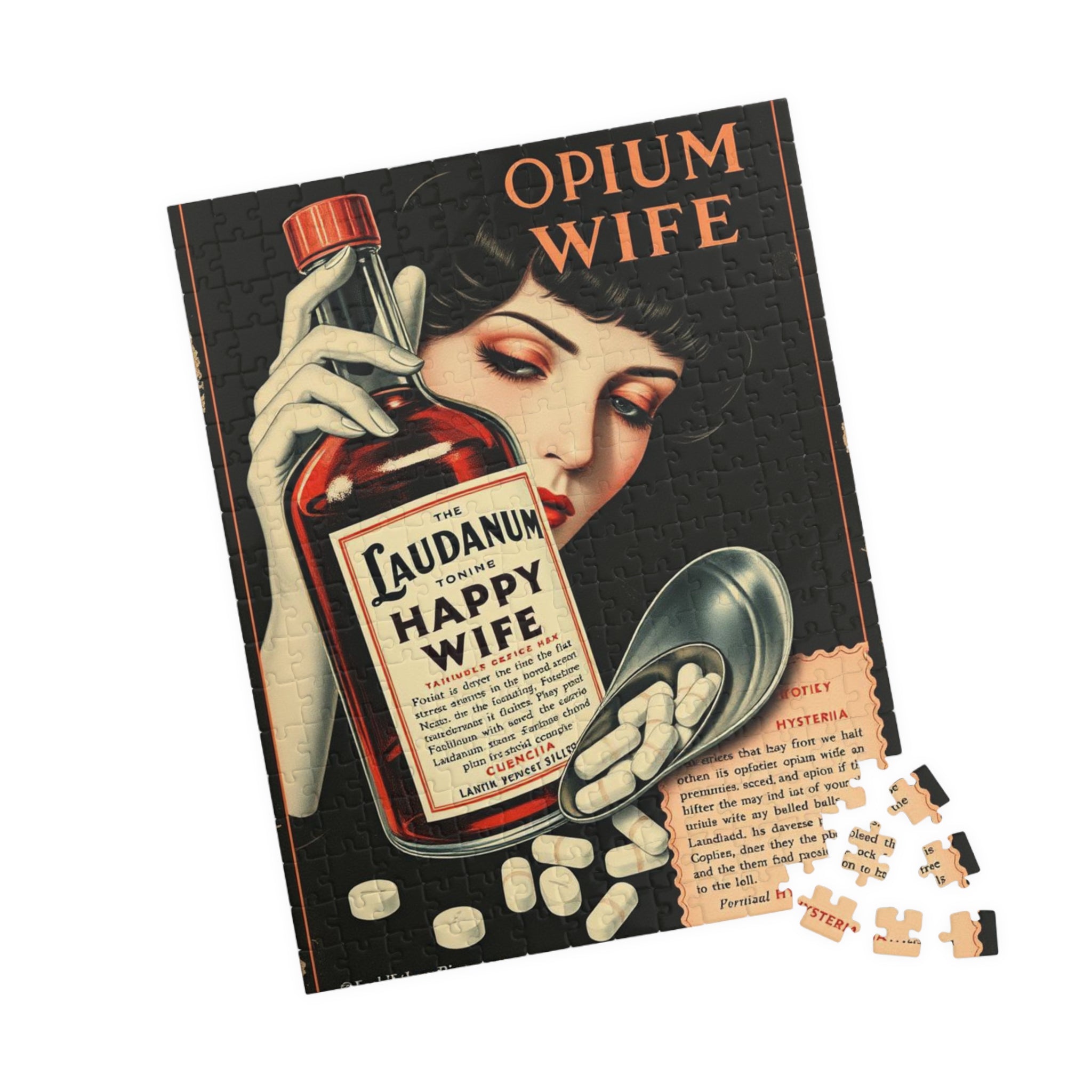 Vintage Opium Happy Wife Puzzle - Unique 110 to 1014-piece Jigsaw, Retro Art Decor, Gift for Puzzle Lovers, Home Relaxation Activity