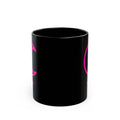 Lilith Symbol Feminist Magic Black Mug — Pink Occult Coffee Cup (11oz/15oz)