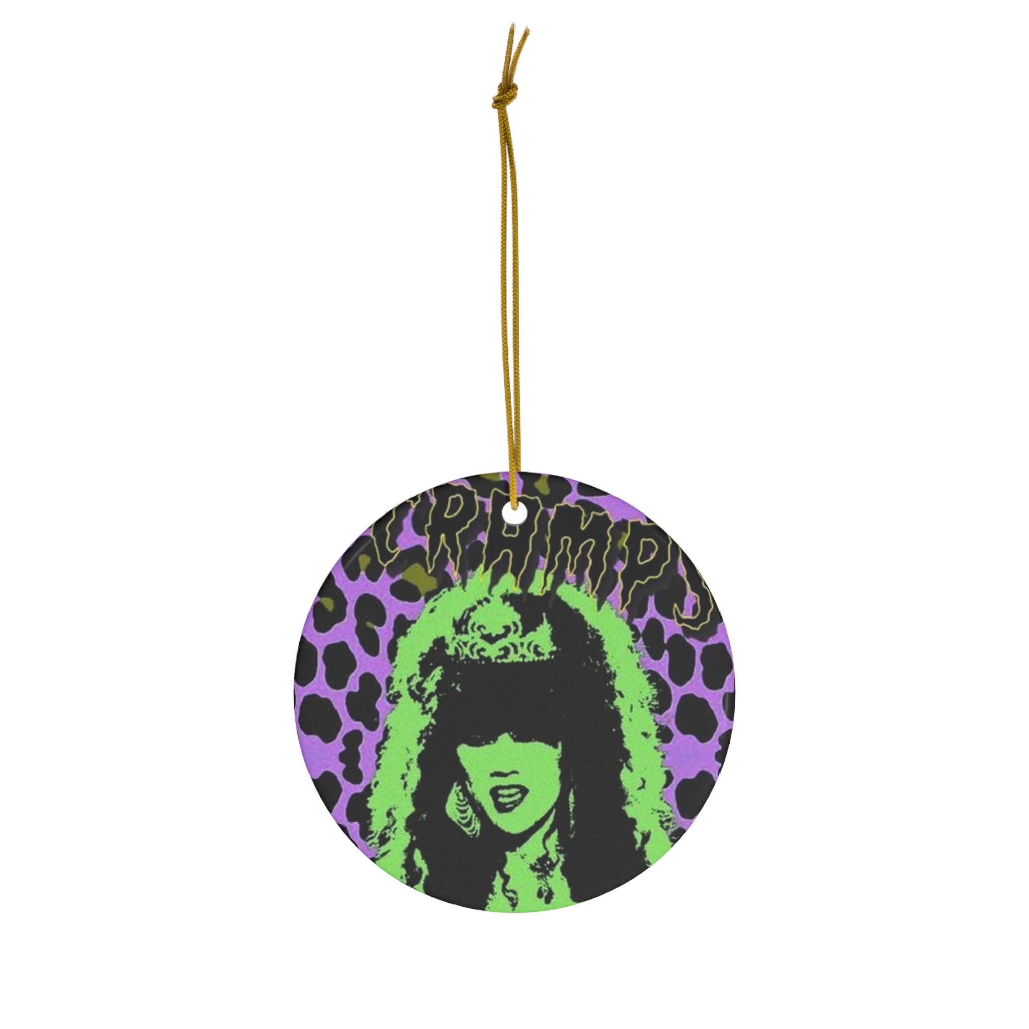 Ceramic Ornament - Purple Leopard Print Cramps, Poison Ivy Punk Rock Christmas