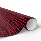Wrapping Papers - Modern Red Woven Tread Pattern on Black Background