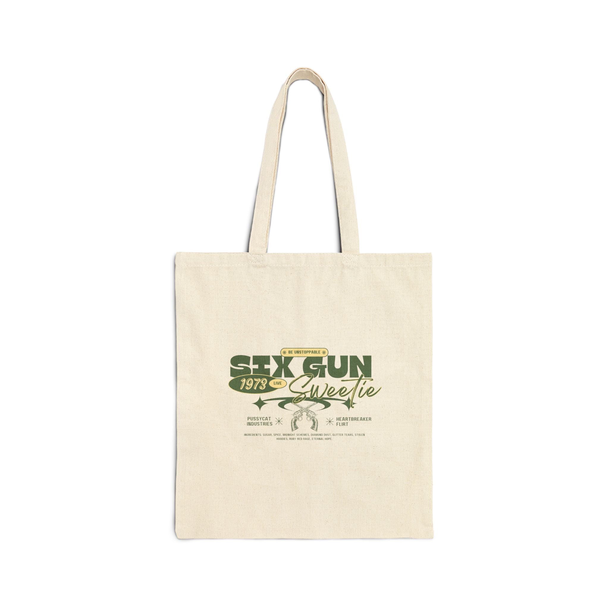Vintage Six Gun Sweetie Tote Bag, Eco-Friendly Shopping Bag, Gift for Gun Lovers, Beach Bag, Reusable Grocery Tote