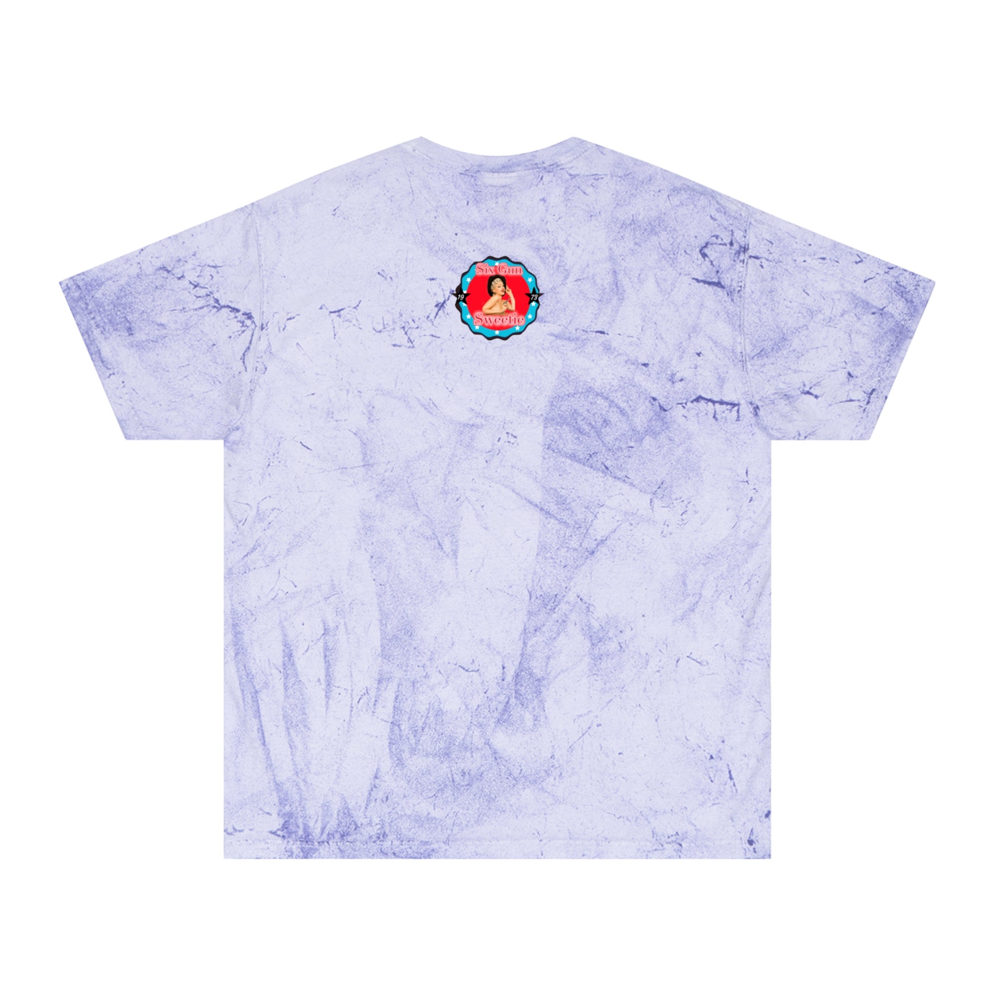 Six Gun Sweetie Tie-Dye T-Shirt — Retro Pink Leopard Graphic Tee