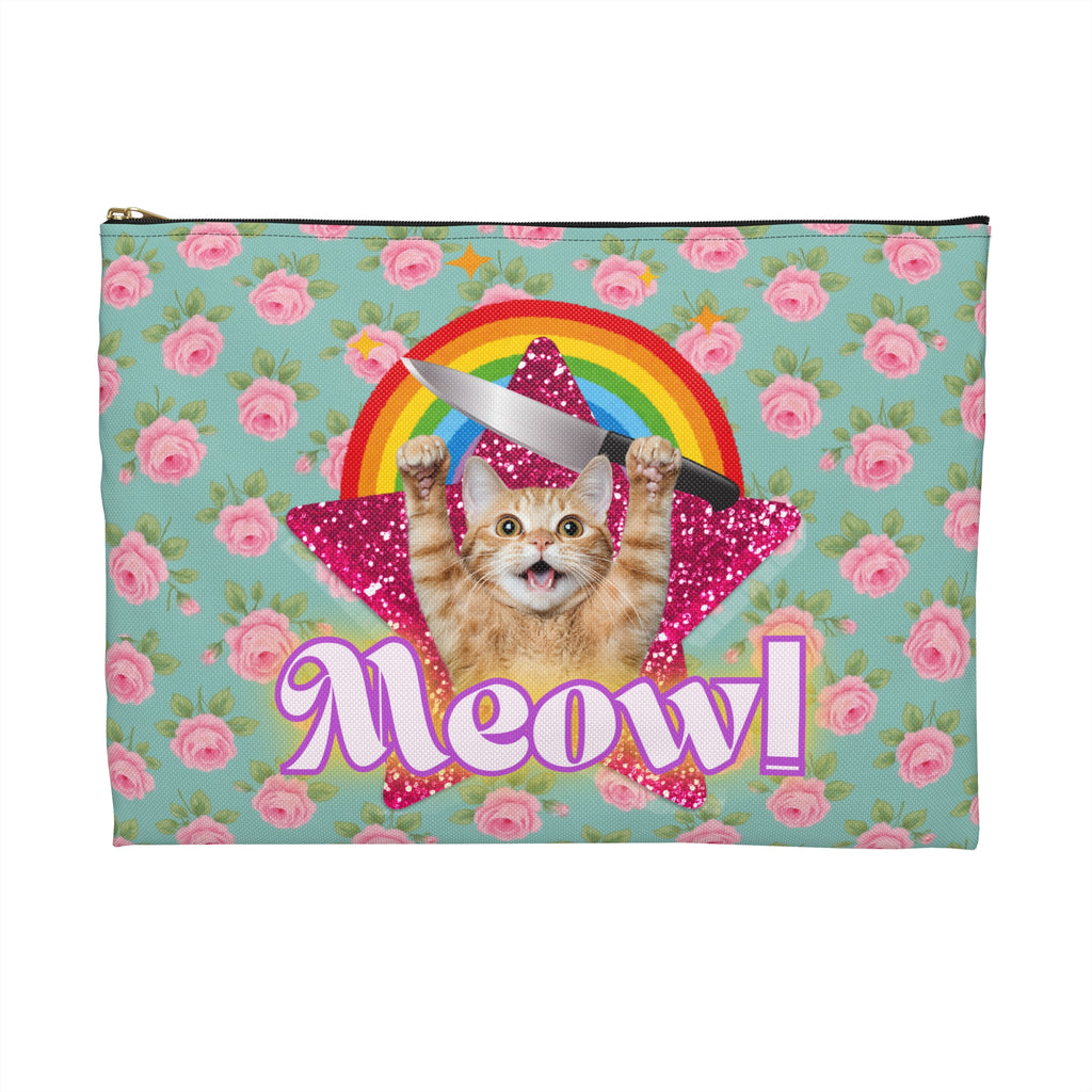 Accessory Pouch - English Roses with Psycho Kitty and Rainbow
