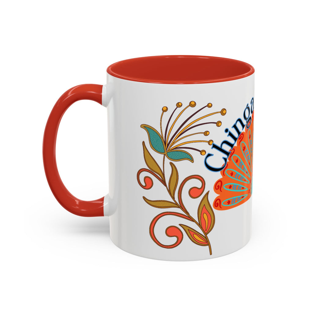 Coffee Mug — "Chinga la Migra" Colorful Peacock Accent Mug