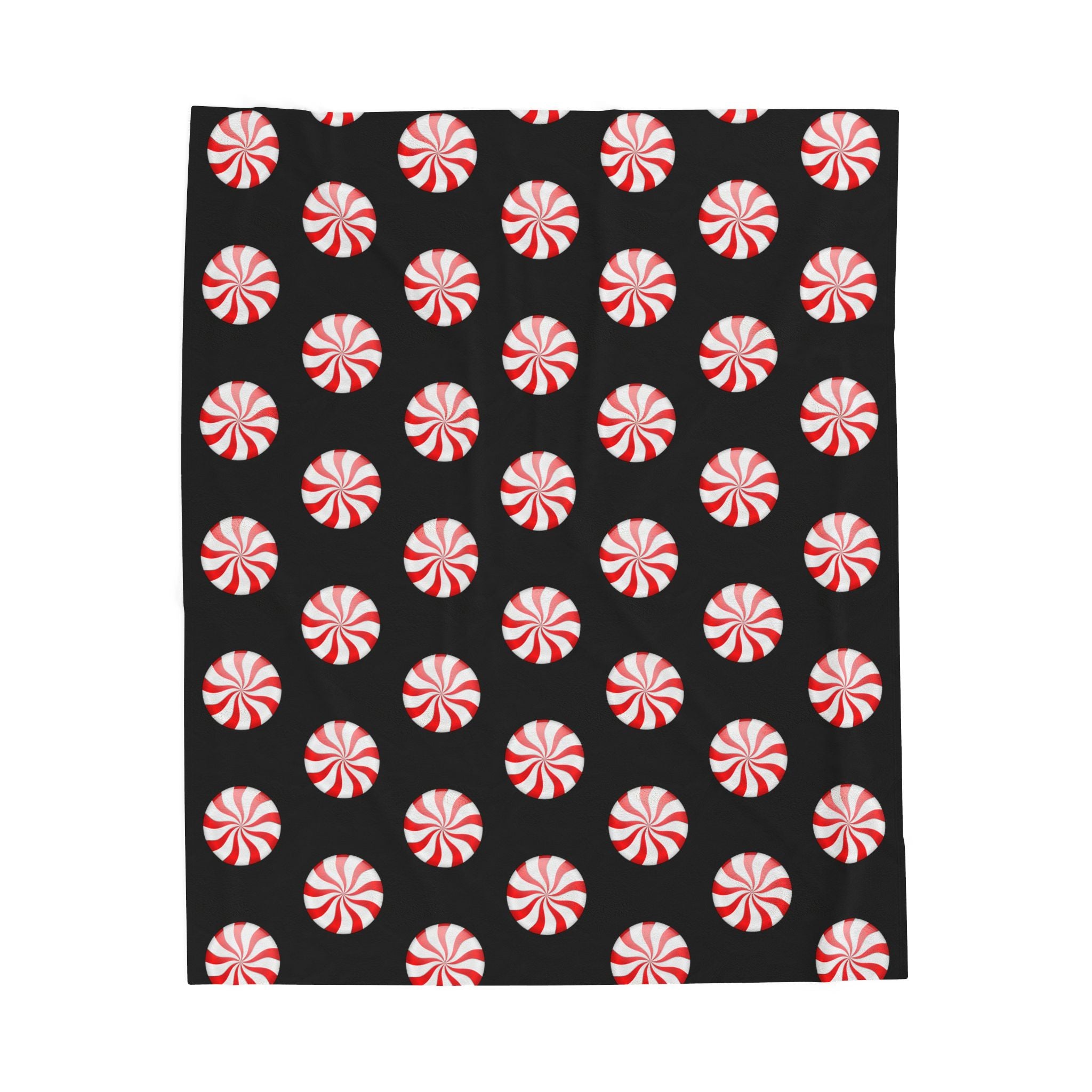 Festive Peppermint Plush Blanket, Cozy Holiday Throw, Christmas Decor, Gift for Loved Ones, Soft Fleece Blanket