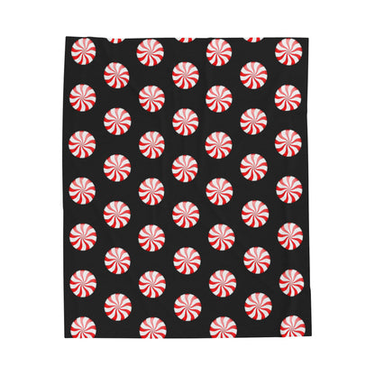 Festive Peppermint Plush Blanket, Cozy Holiday Throw, Christmas Decor, Gift for Loved Ones, Soft Fleece Blanket