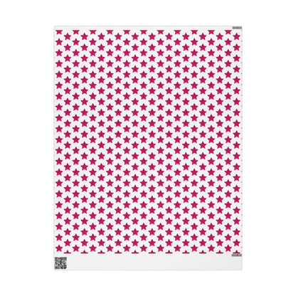 Wrapping Papers, Red Glitter Star Pattern Gift Wrap, Festive Minimalist Christmas Gift Wrap, Holiday Paper Roll, Sparkly Gift Wrap Sheets,